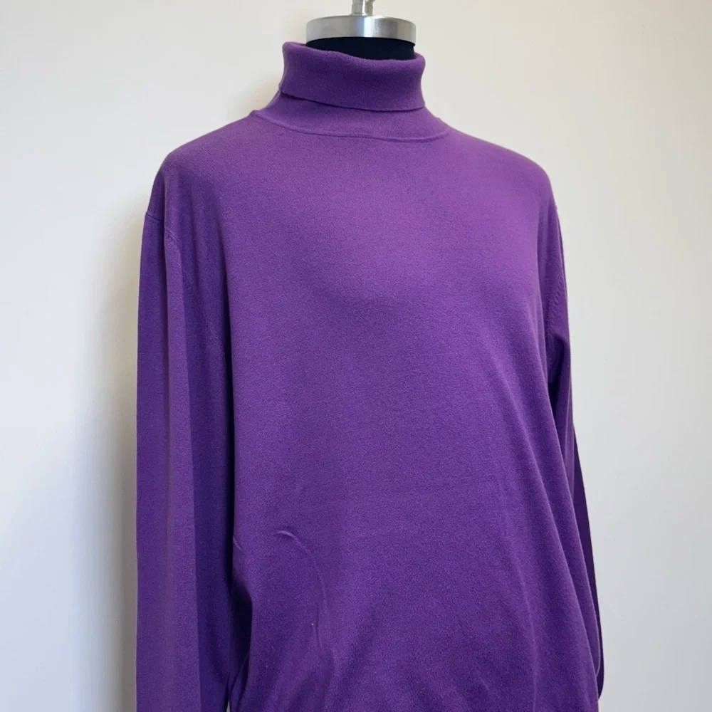 PRESTIGE ORIGINAL Purple Knit Turtleneck Sweater – 4XL